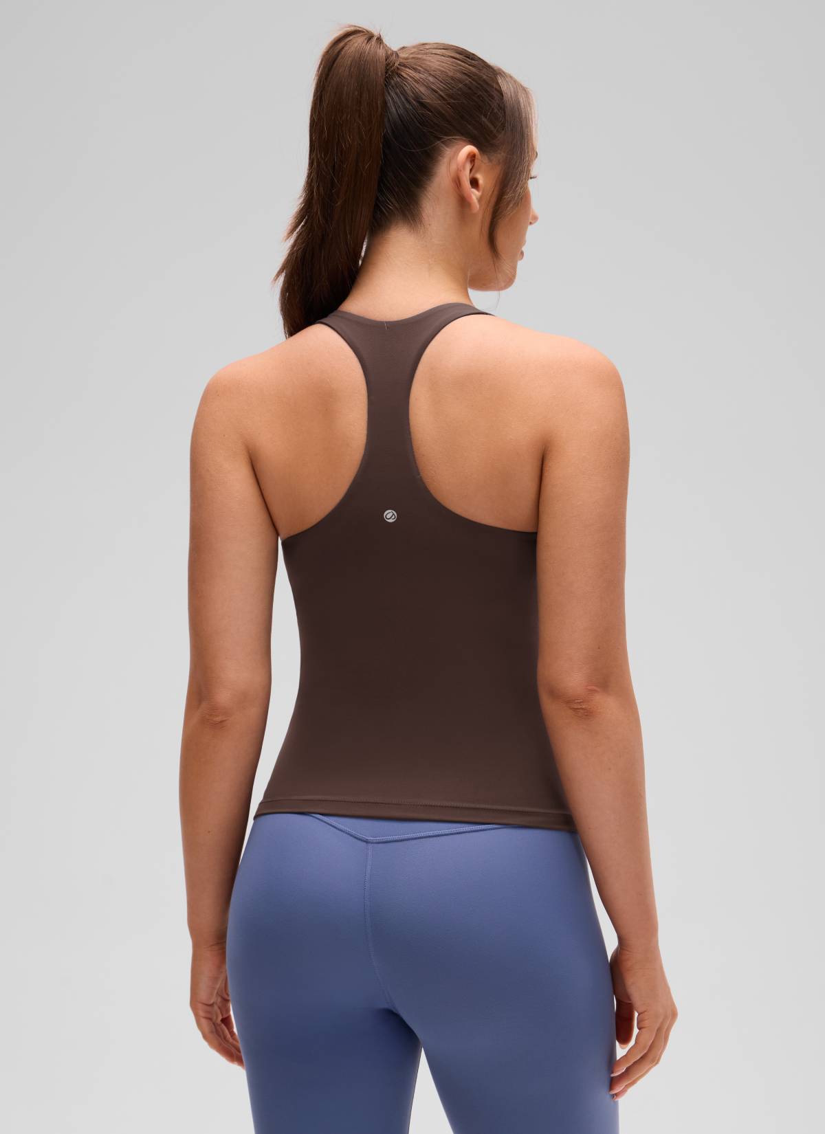 Baju Ketat Yoga Wanita CRZ YOGA Butterluxe Tangki Bra Terbina Dalam Hot Fudge Coklat