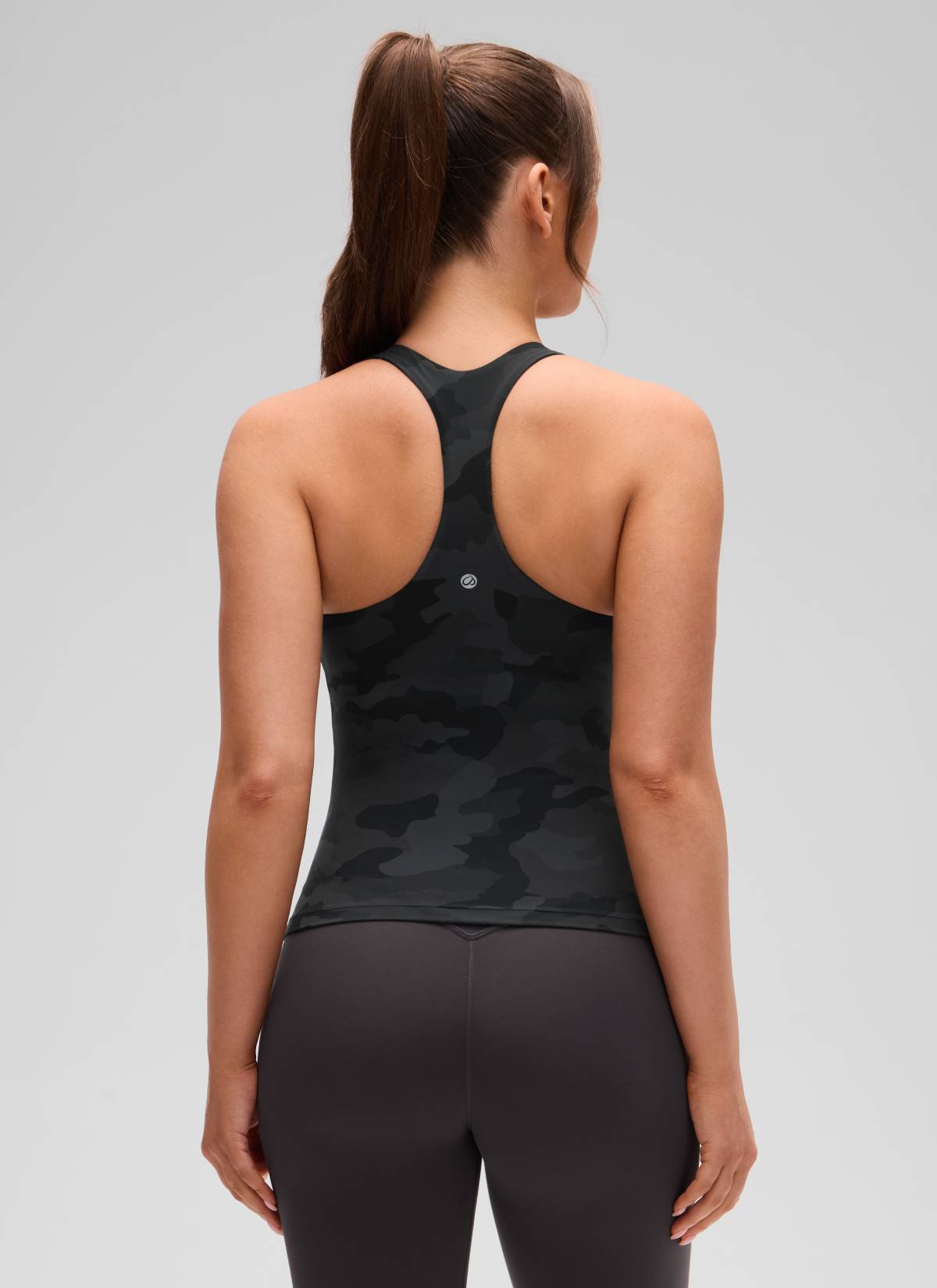 Baju Ketat Yoga Wanita CRZ YOGA Butterluxe Tank Bra Terbina Dalam Penyamaran Kelabu Gelap 2