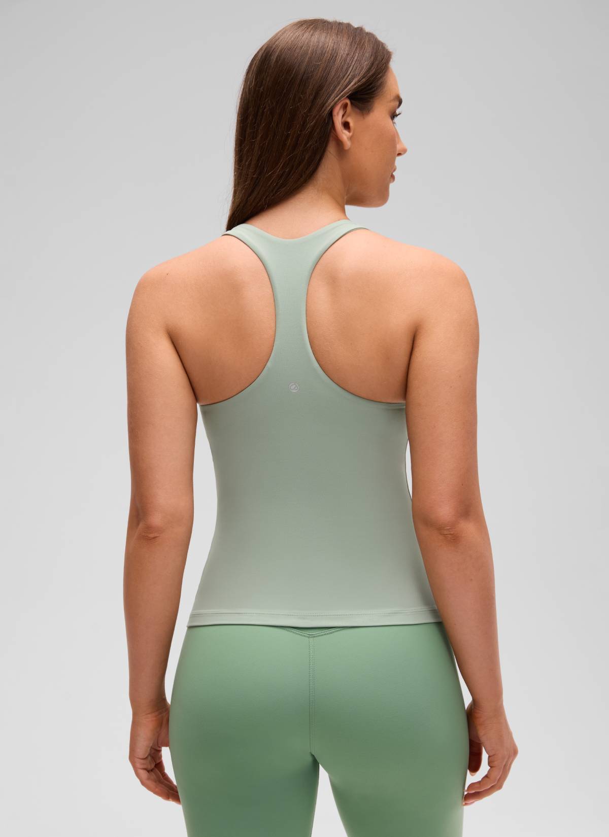 Baju Ketat Yoga Wanita CRZ YOGA Butterluxe Tangki Bra Terbina Dalam Green Palm Court