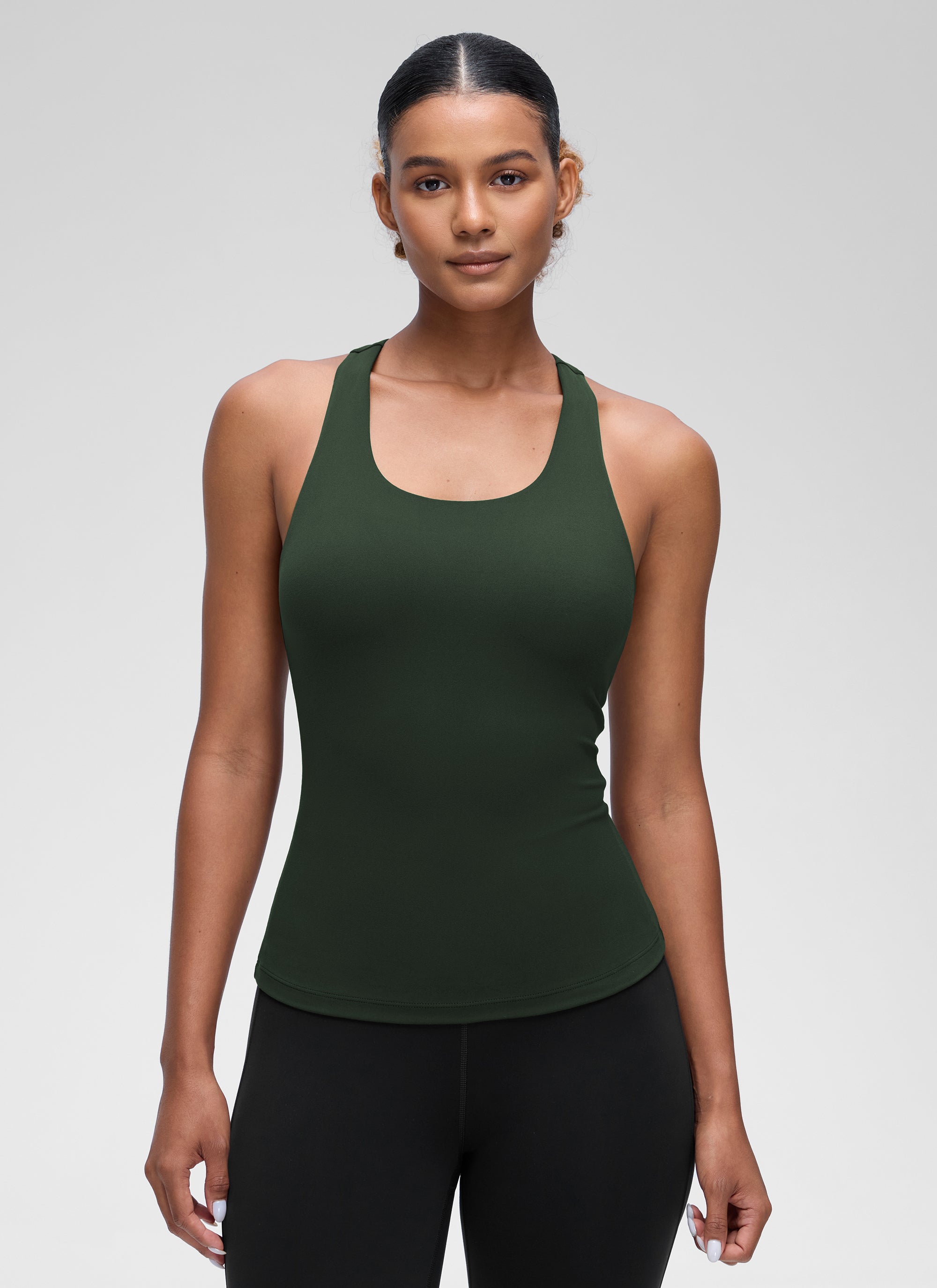 Baju Ketat Yoga Wanita CRZ YOGA Butterluxe Bra Terbina Dalam Tank Legend Green