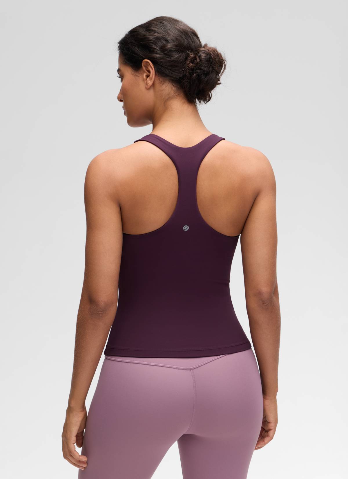 Baju Ketat Yoga Wanita CRZ YOGA Butterluxe Tangki Bra Terbina Dalam Ungu Tua