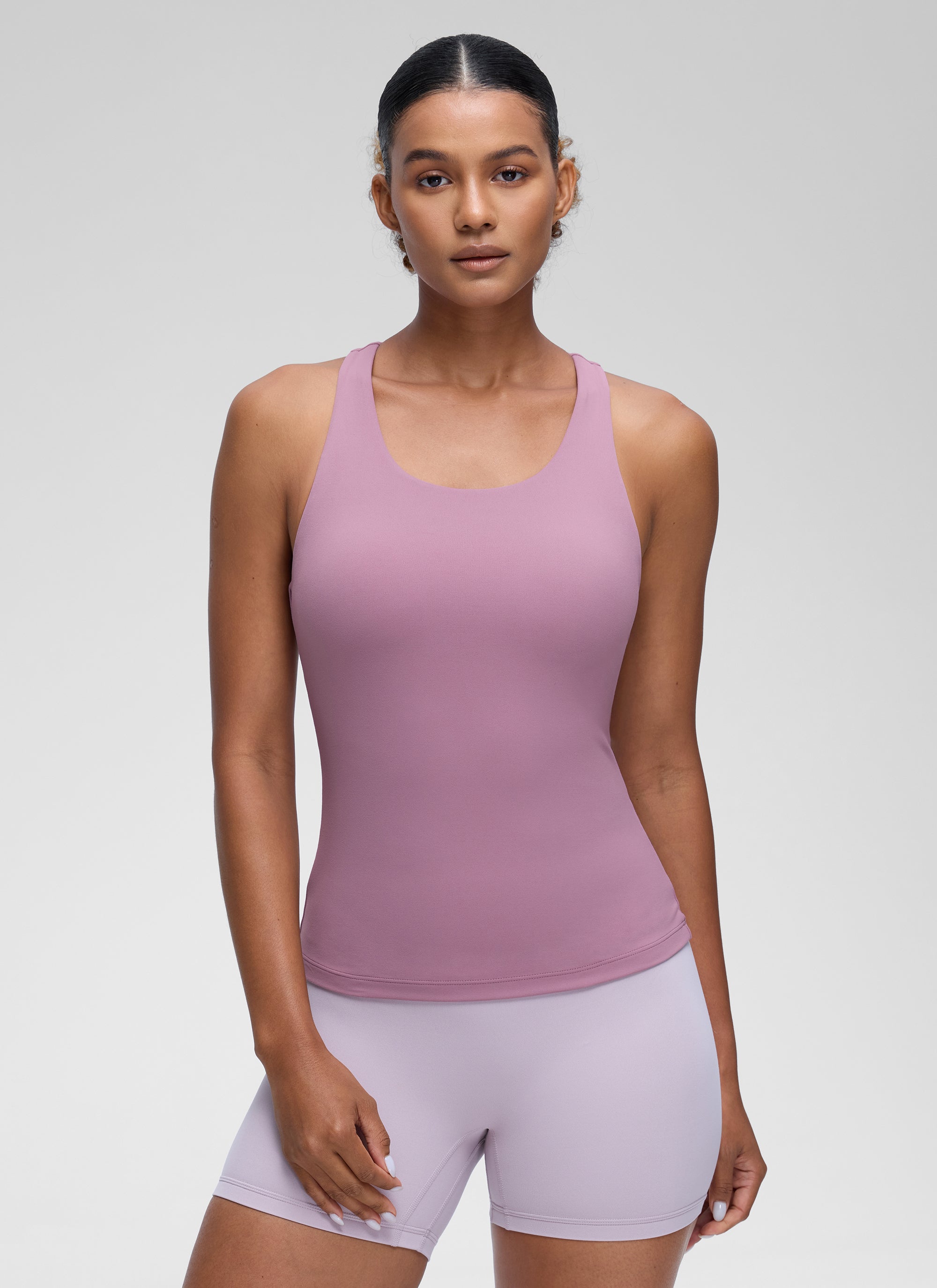 Baju Ketat Yoga Wanita CRZ YOGA Butterluxe Lampu Tangki Bra Terbina Dalam Lavender