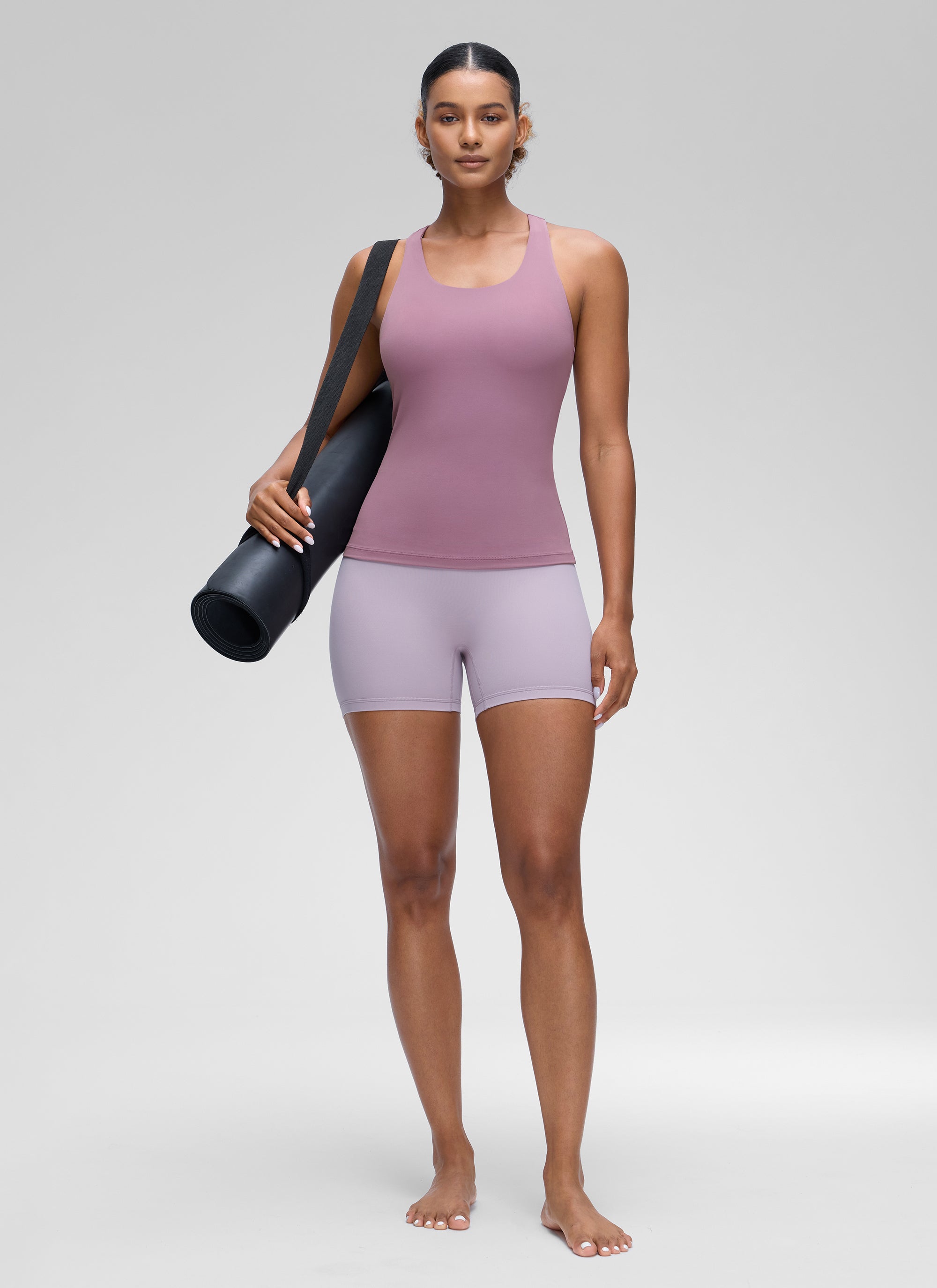 Baju Ketat Yoga Wanita CRZ YOGA Butterluxe Lampu Tangki Bra Terbina Dalam Lavender