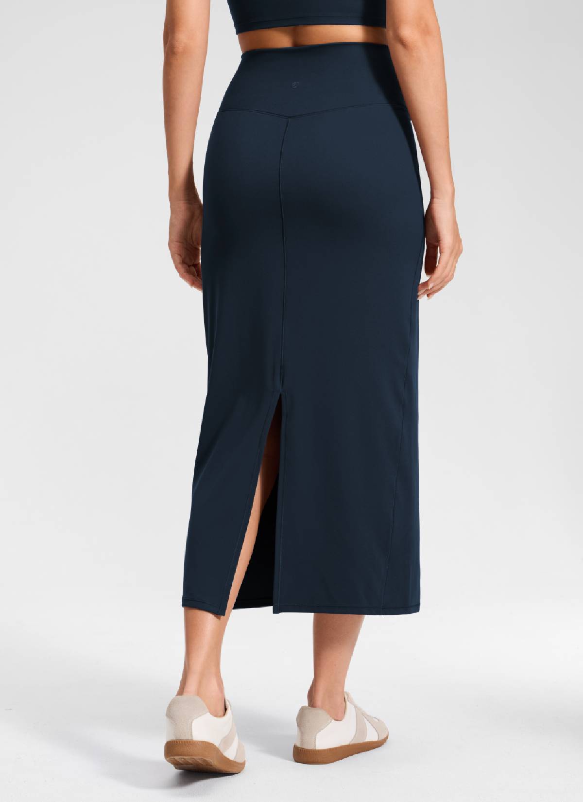 CRZ YOGA Wanita Butterlift Skirt Pensil Maxi Slim Fit Tinggi Warna Biru Dongker
