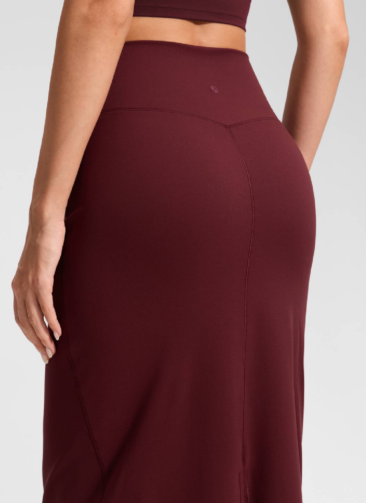 CRZ YOGA Wanita Butterlift Skirt Pensil Maxi Slim Fit Tinggi Merlot Merah
