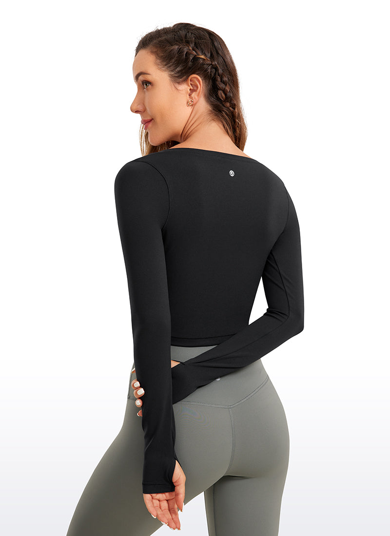 CRZ YOGA Seluar Legging Yoga Lengan Panjang Butterluxe Wanita Black