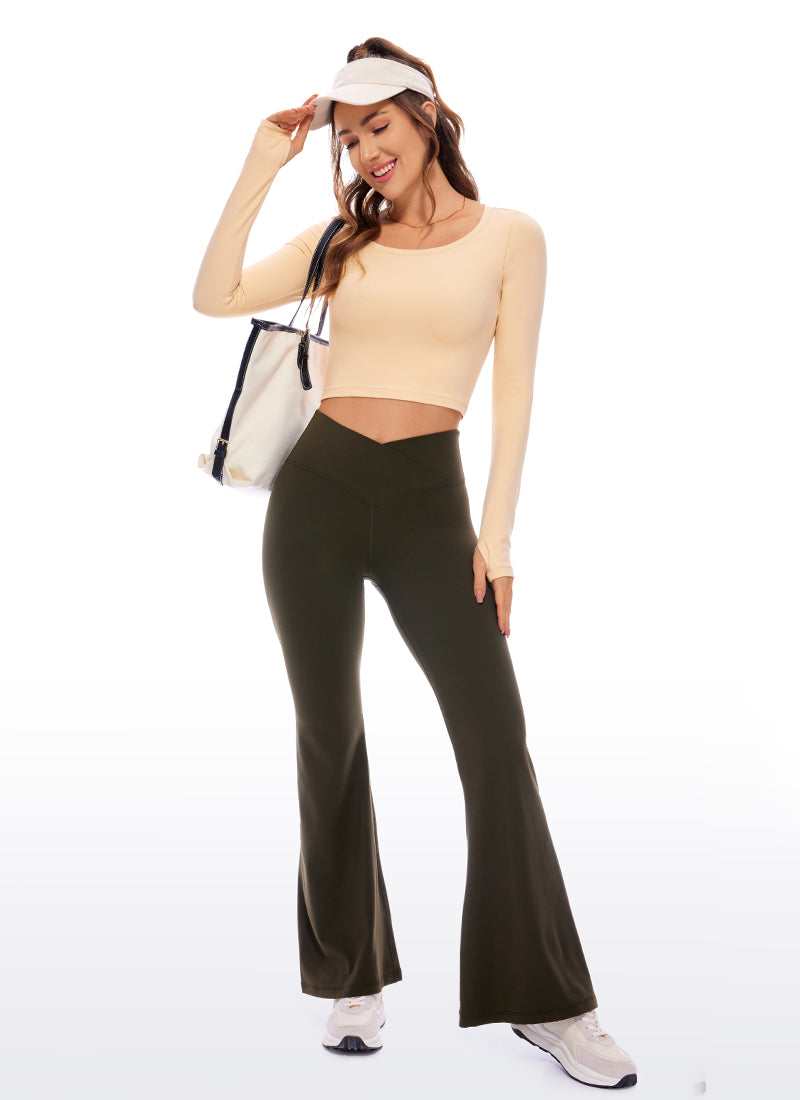CRZ YOGA Legging Yoga Lengan Panjang Butterluxe Wanita Tan Milkshake