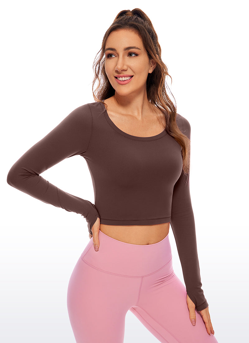 CRZ YOGA Legging Yoga Lengan Panjang Butterluxe Wanita Taupe