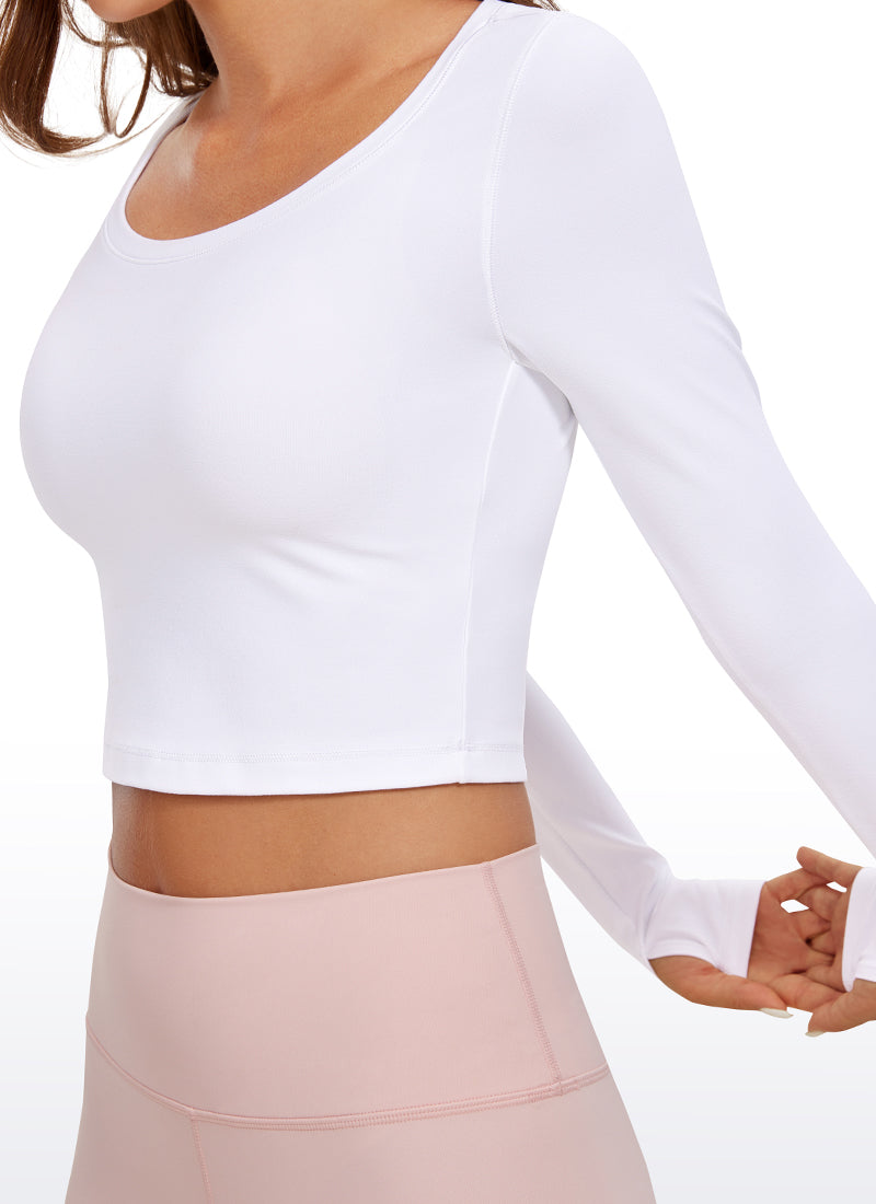 CRZ YOGA Seluar Legging Yoga Lengan Panjang Butterluxe Wanita White