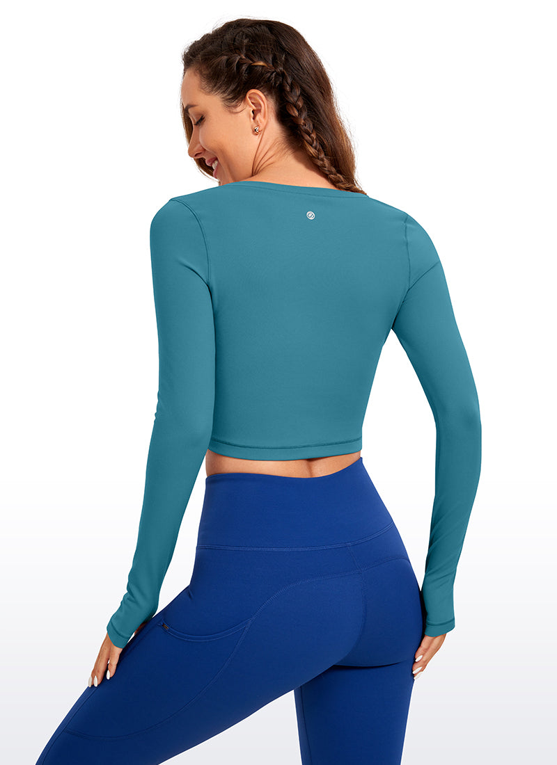 CRZ YOGA Legging Yoga Lengan Panjang Butterluxe Wanita Borealis Green