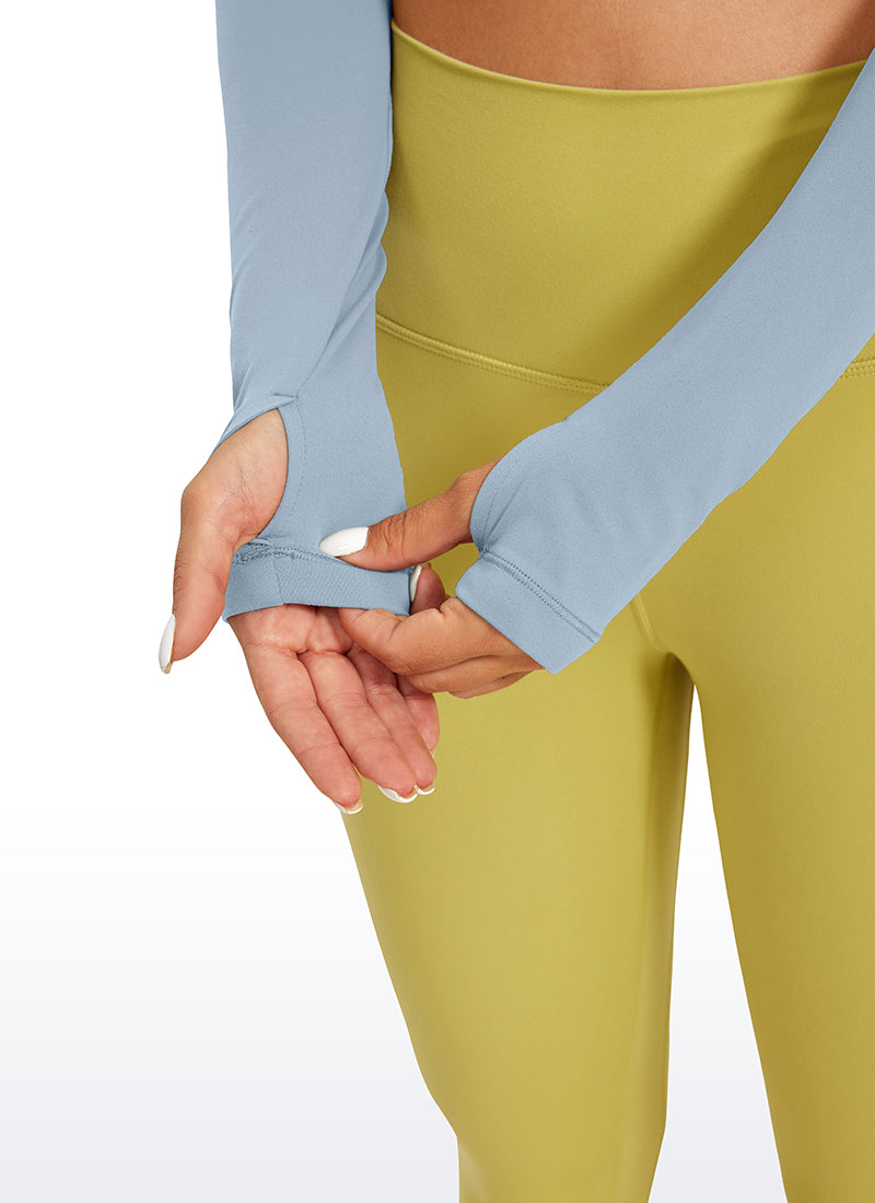 CRZ YOGA Legging Yoga Lengan Panjang Butterluxe Wanita Cambric Blue