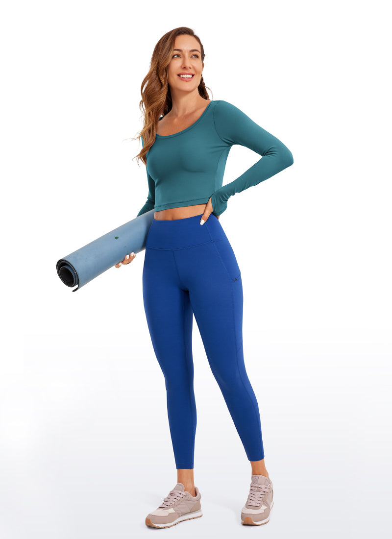 CRZ YOGA Seluar Legging Yoga Lengan Panjang Butterluxe Wanita Petrol Blue