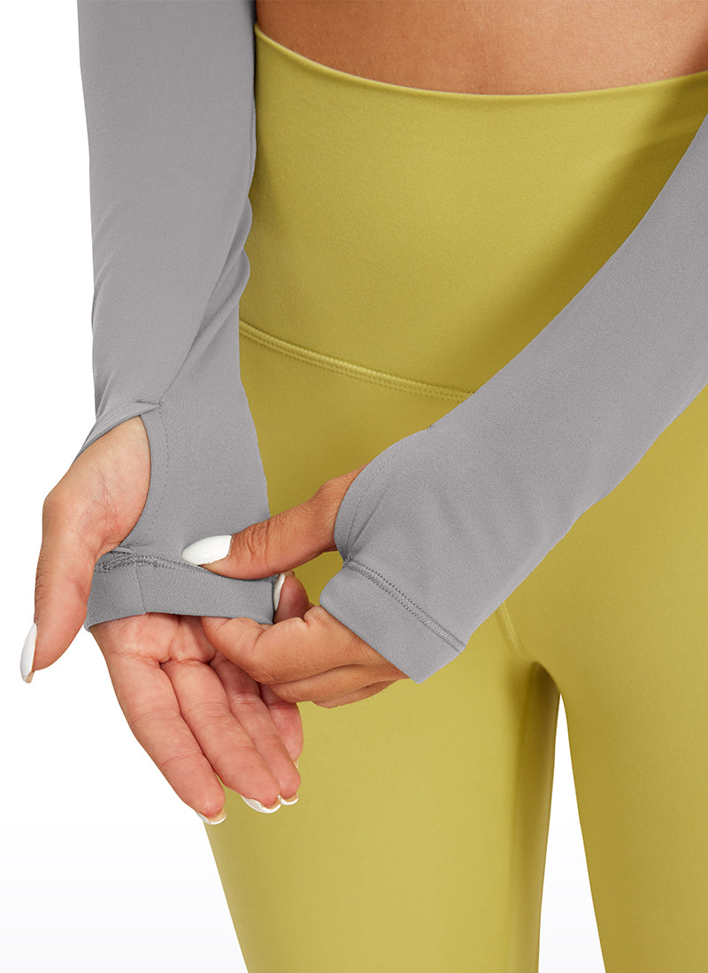 CRZ YOGA Legging Yoga Lengan Panjang Butterluxe Wanita Gull Gray
