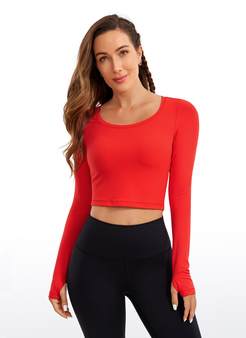 CRZ YOGA Seluar Legging Yoga Lengan Panjang Butterluxe Wanita Dark Red