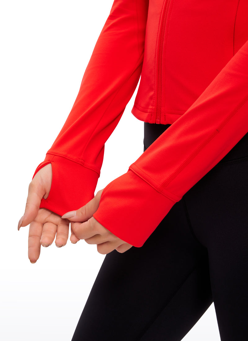 Jaket Zip Penuh Pakaian Luar Berpokok Lungsur Butterluxe Wanita CRZ YOGA Dark Red
